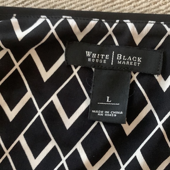 Black and white geo print tiered top from WHBM Sz LARGE - Picture 5 of 6